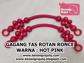 GAGANG TAS ROTAN RONCE 009 - HOT PINK (SEPASANG)