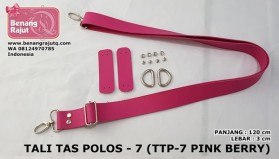 TALI TAS POLOS 7 (TTP 7 PINK BERRY) - 120cm x 3cm benang rajut q