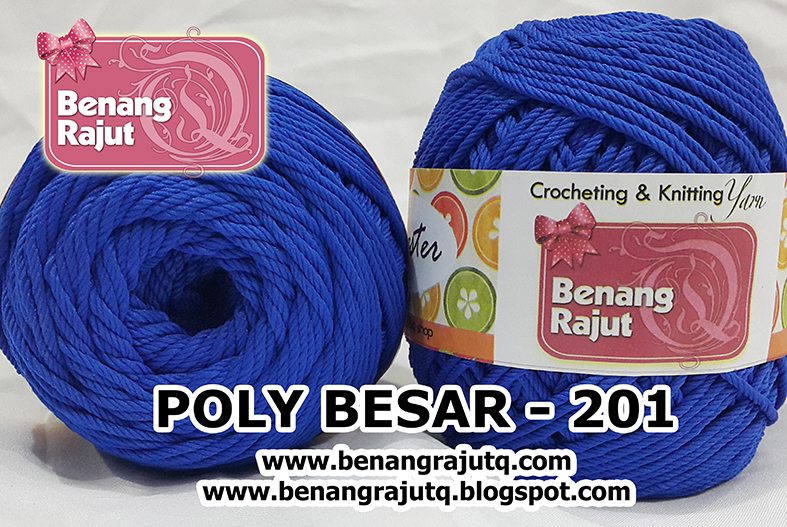 benang rajut  bigply POLYESTER BESAR 201 BIRU ELEKTRIK 