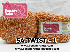 benang rajut limited SA Twist - 001 (ORANGE + KREM)