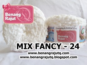benang rajut limited MIX FANCY YARN - 24 Putih