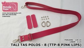 TALI TAS POLOS 8 (TTP 8 PINK LIPS) - 120cm x 3cm benang rajut q