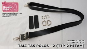 TALI TAS POLOS 2 (TTP 2 HITAM) - 120cm x 3cm benang rajut q