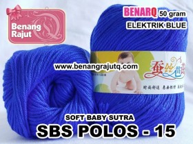 Benang Rajut Soft Baby Sutra POLOS - 15 BIRU ELEKTRIK